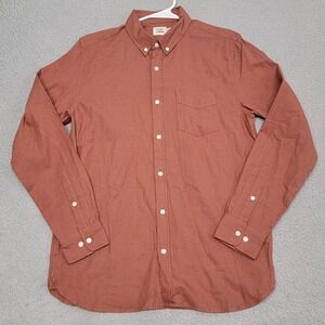 Flint Tinder Shirt Mens L (Fits Medium) Rust Donegal Architect Twill Button Up